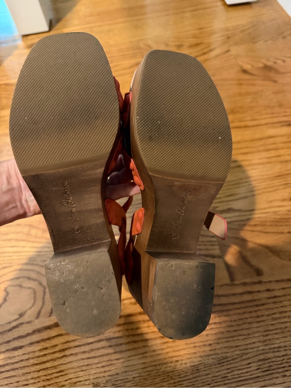 Sam Edelman Josefine Coral Suede Wood-Platform Clog Sandals Size 5.5 - Picture 5 of 8